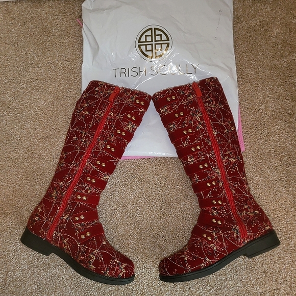 ♥️NWT♥️ TRISH SCULLY GIRLS CRIMSON BOOTS - Picture 15 of 16